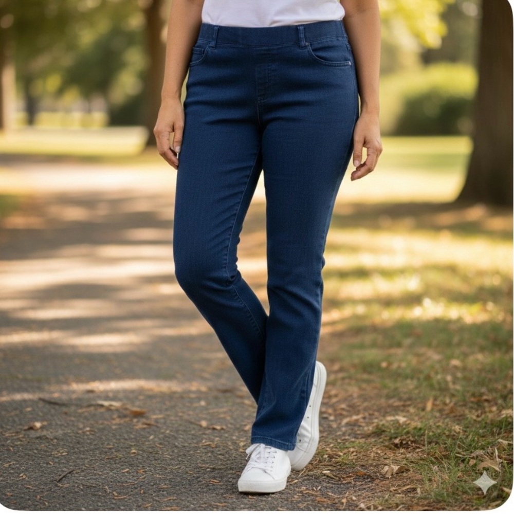 Betabrand Straight-Leg 4-Pocket Yoga Denim (Dark Indigo)